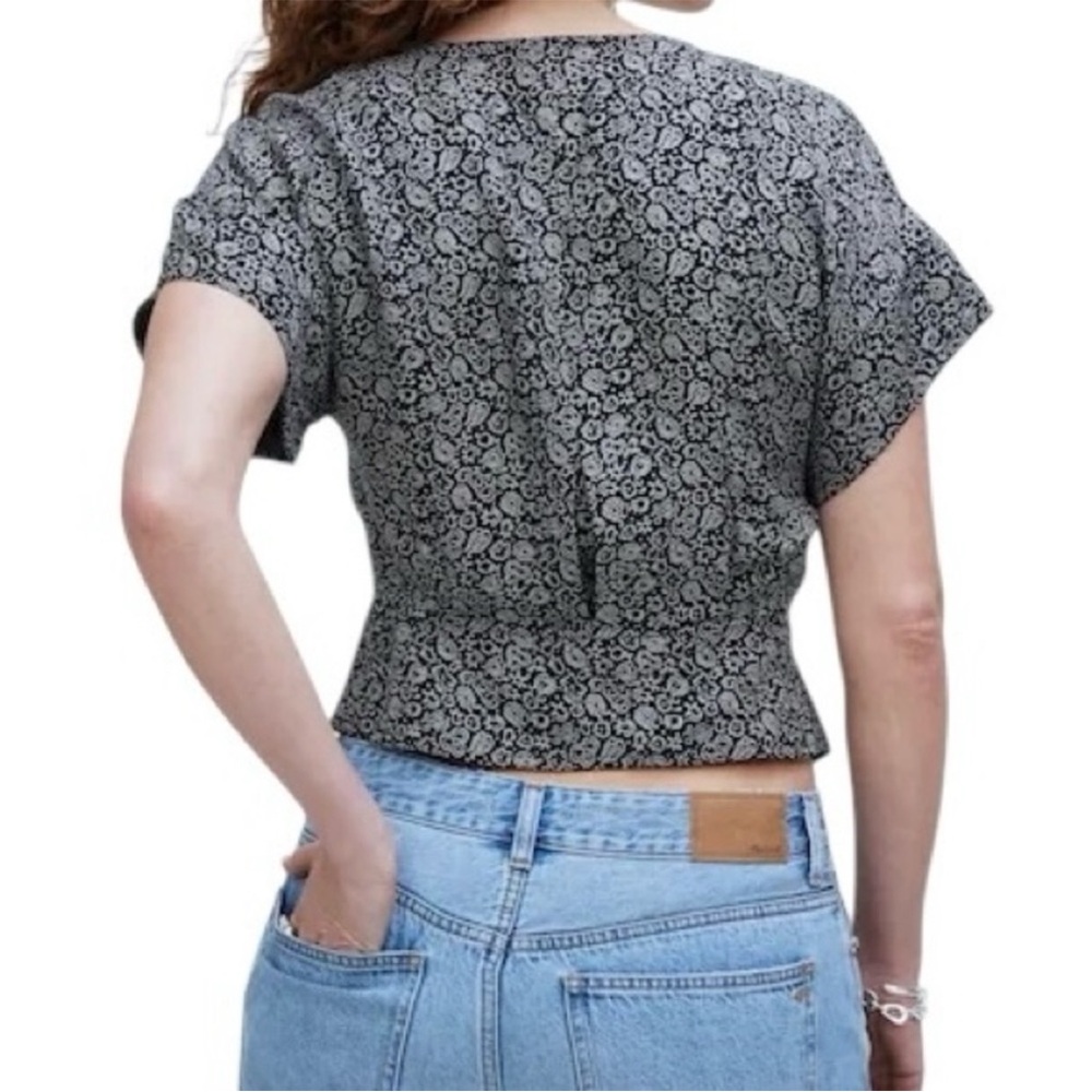 NWOT Madewell Pleated Short-Sleeve Top - Picture 5 of 11